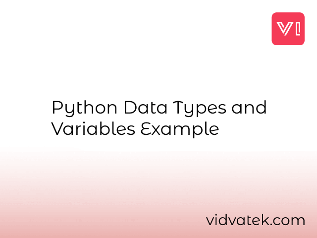 Python Data Types and Variables Example